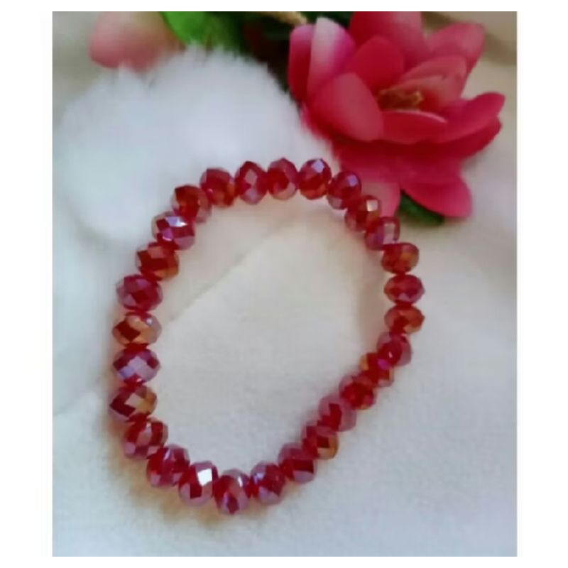 gelang anak/gelang kristal ceko/gelang cantik warna merah hijau biru putih mix warna