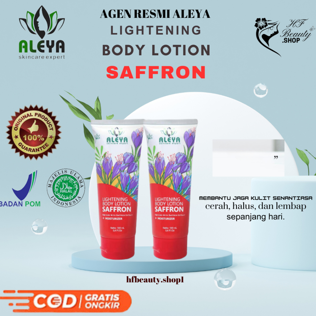 Aleya Body Lotion Saffron Lotion Pemutih Kulit Pemutih Badan Handbody Whitening