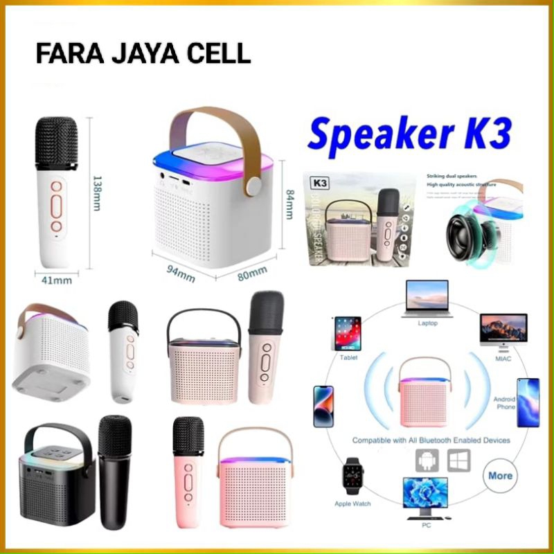 Speaker Bluetooth Mini K3 Speaker Mini+Mic Speaker Portabel Karaoke Aktual Bluetooth Mini K3 Suara S