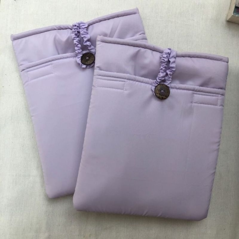 

[By cloudsleeves] Booksleeve Clear Lilac / Tas Buku / Sarung Buku / Book sleeve with Front pocket