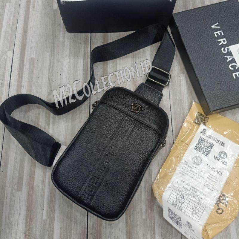 slingbag versace mini leather bodybag tas selempang kulit import