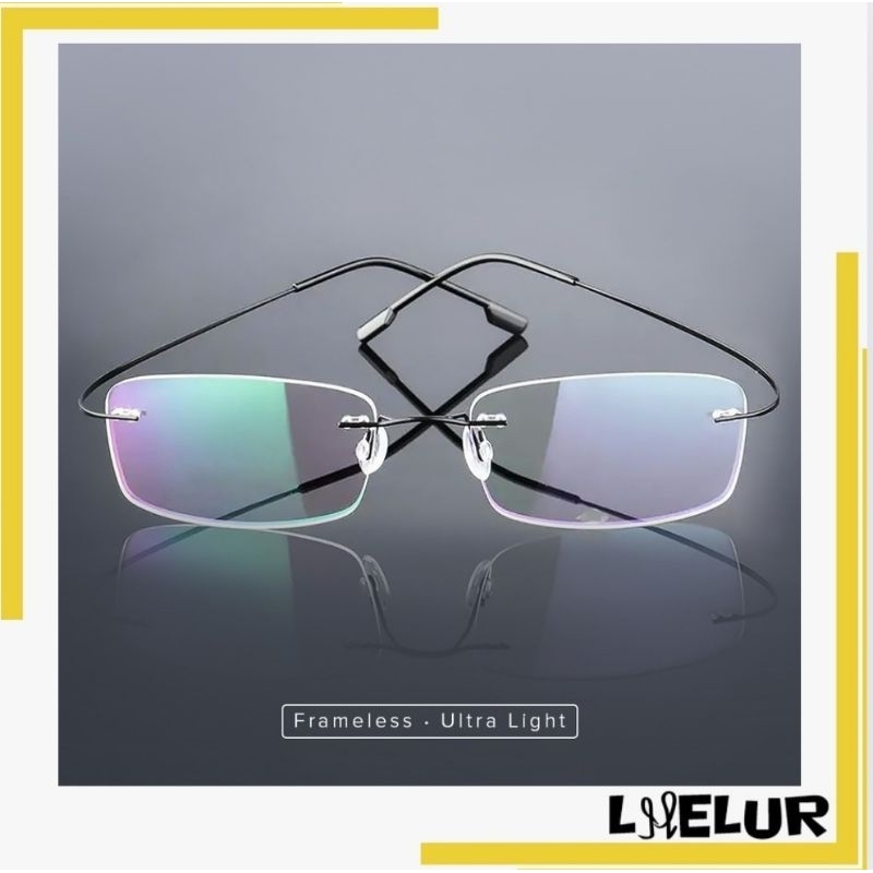 FONEX Frame Kacamata Frameless Titanium Ultra Light