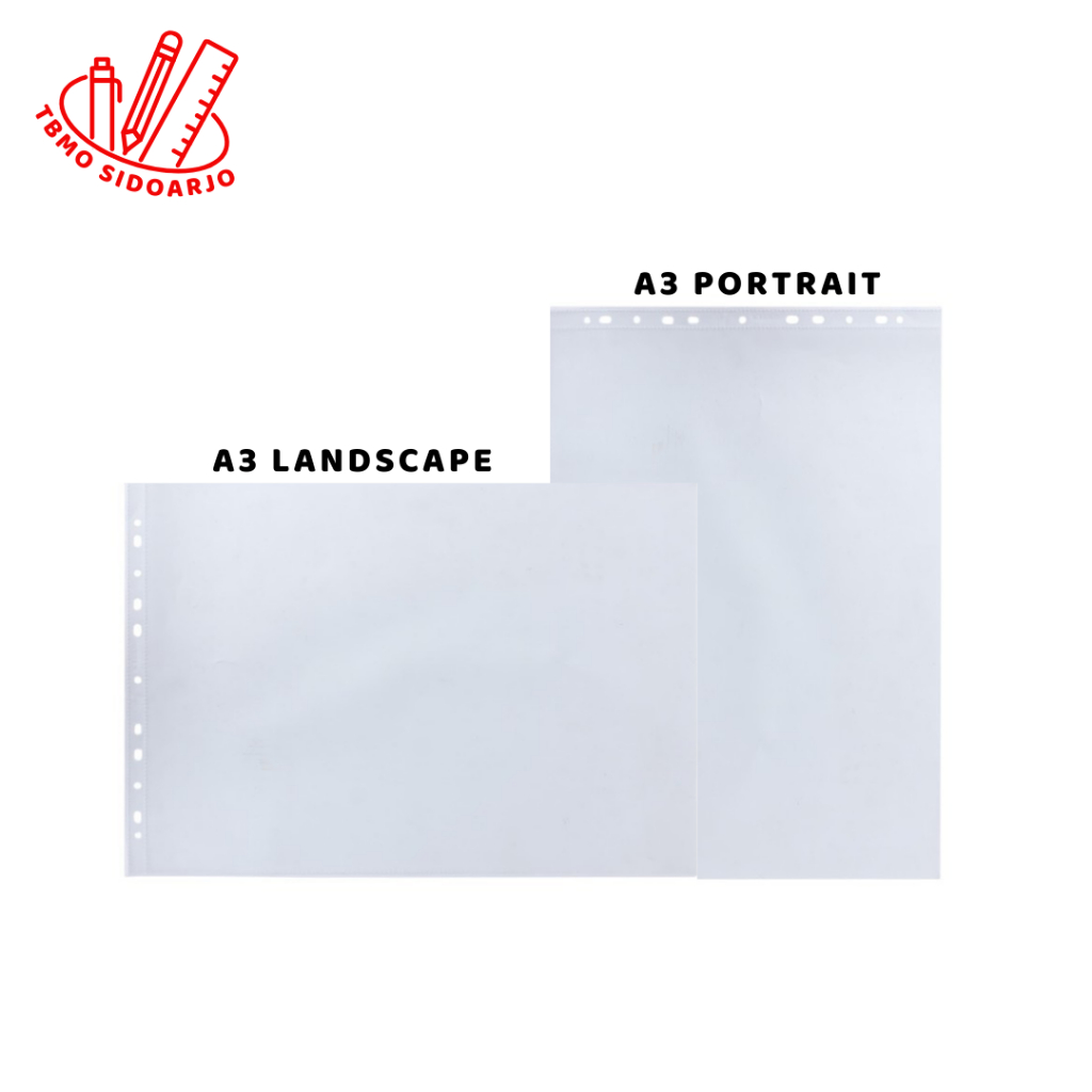 

TBMO 1 Pcs Sheet Protector A3 Bantex / Pocket File Bantex A3 - Ecer