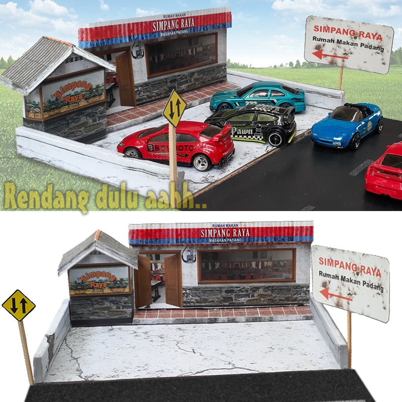 Diorama Rumah Makan Padang Skala 1/64 Hotwheels Masih Promo