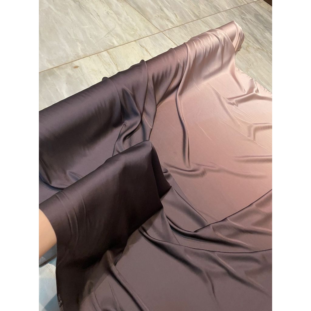 TYH Kain Satin Gradasi 2 Warna 2 Tone Armnyy Silk Ombre Warna Burgundy Rose SETENGAH METER