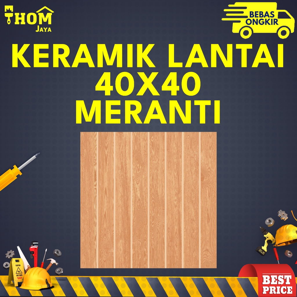 KERAMIK LANTAI / UBIN LANTAI ( KAYU MERANTI ) - 40 X 40