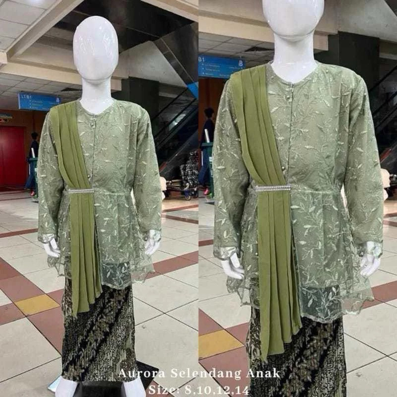 Setelan Kebaya Sledang Anak Modern / Kebaya Anak Usian 4-12  Tahun / Kebaya kartini Anak Modern / Ke