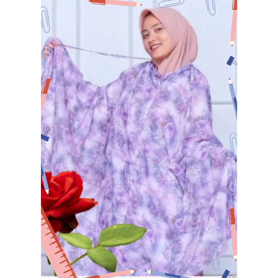 Mukena Mini Travelling Motif Parasut Korea 2in1 Set Sajadah - Stylish & Praktis,mukena travelling ba