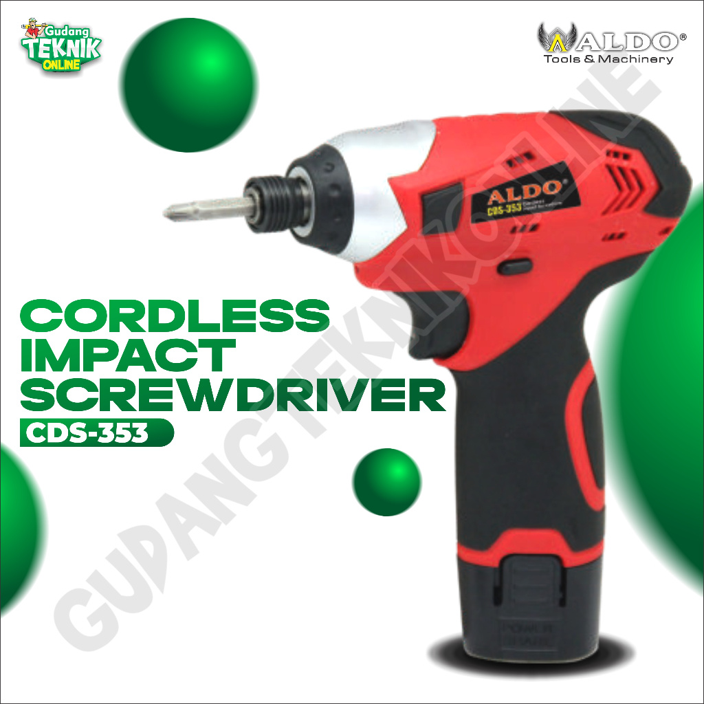 Mesin Bor Cordless Impact Screwdriver ALDO CDS-353 / BOR BATERAI PLUS Cordless Impact Screwdriver AL
