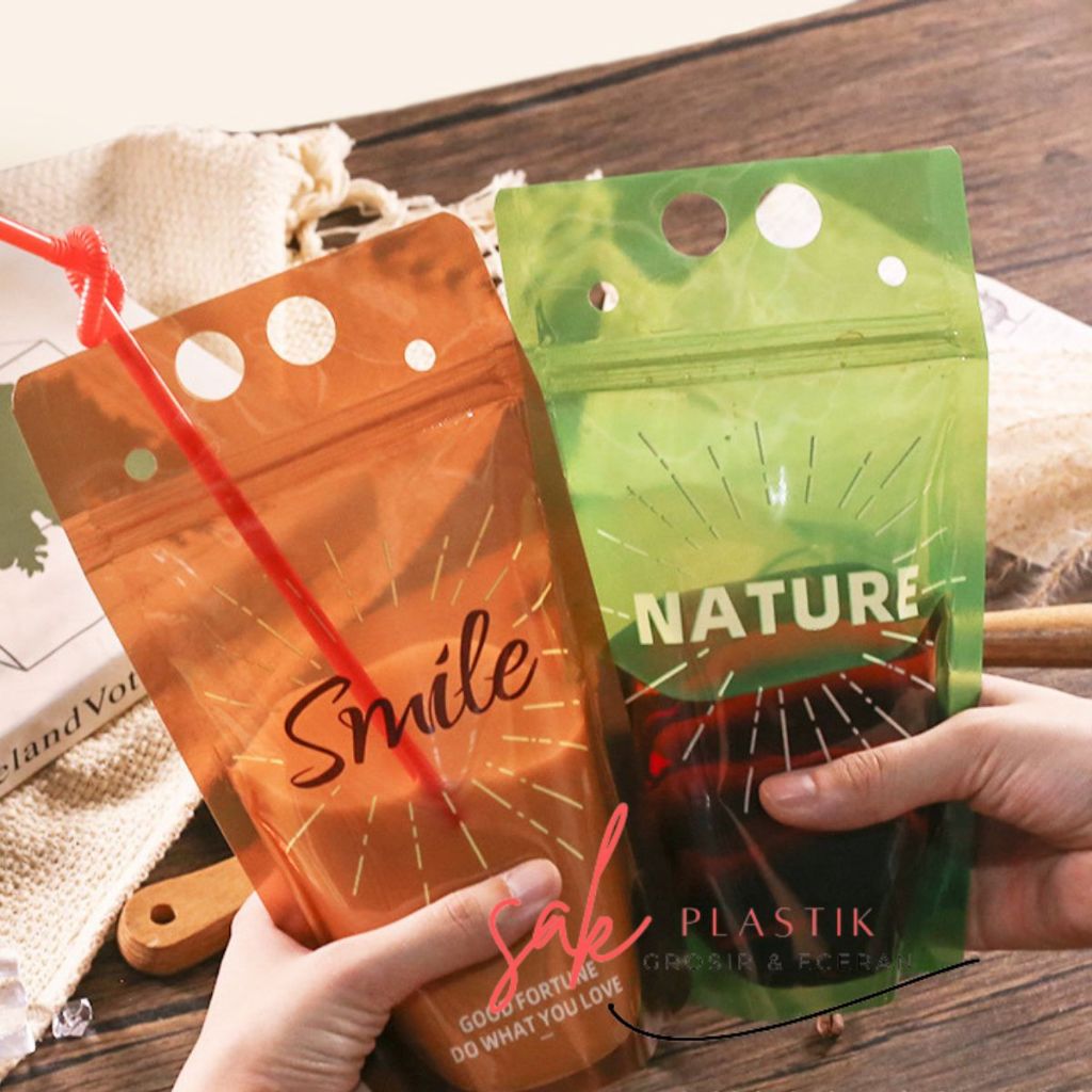 Standing Pouch Cair Kemasan Minuman Kekinian Stand Up Drink Bag 350ml 450ml 500ml