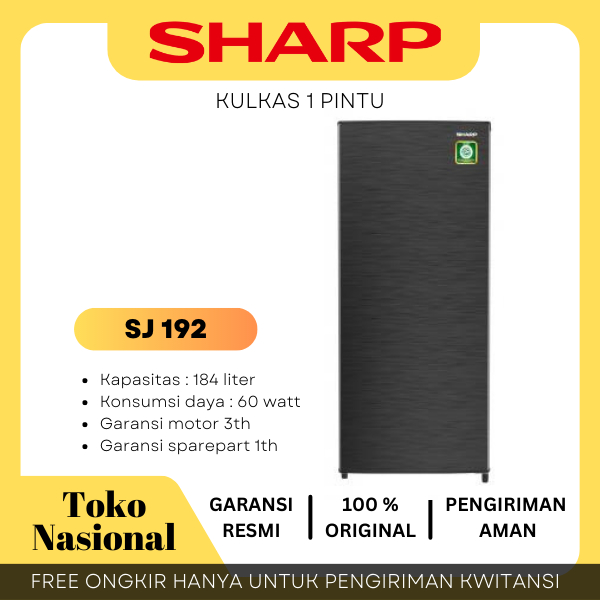 [Cianjur] Kulkas SHARP 1 Pintu SJ 192