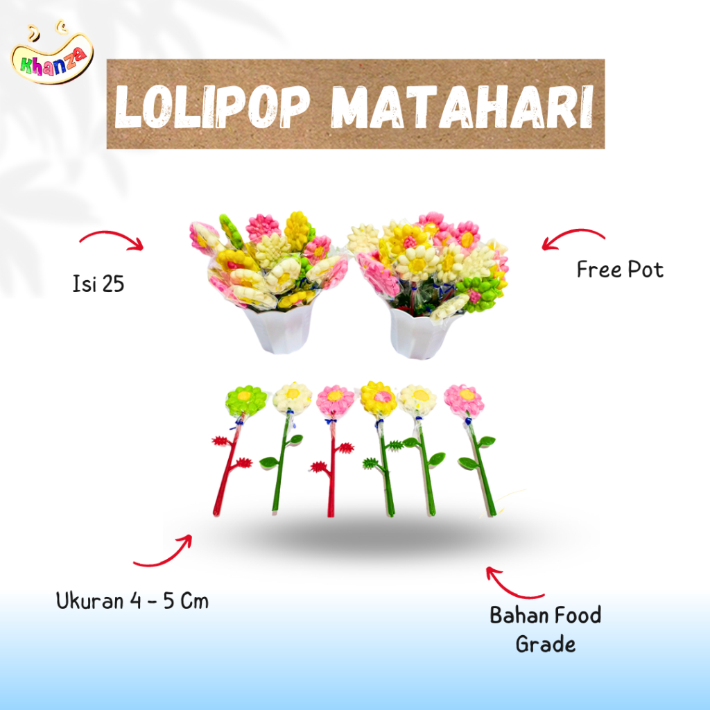 

Permen Lolipop Bunga Free Pot ISI 25 PCS