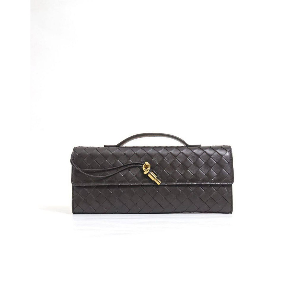 Tas Clutch BV Andiamo Intrecciato Long Clutch with Handle Fondant Original