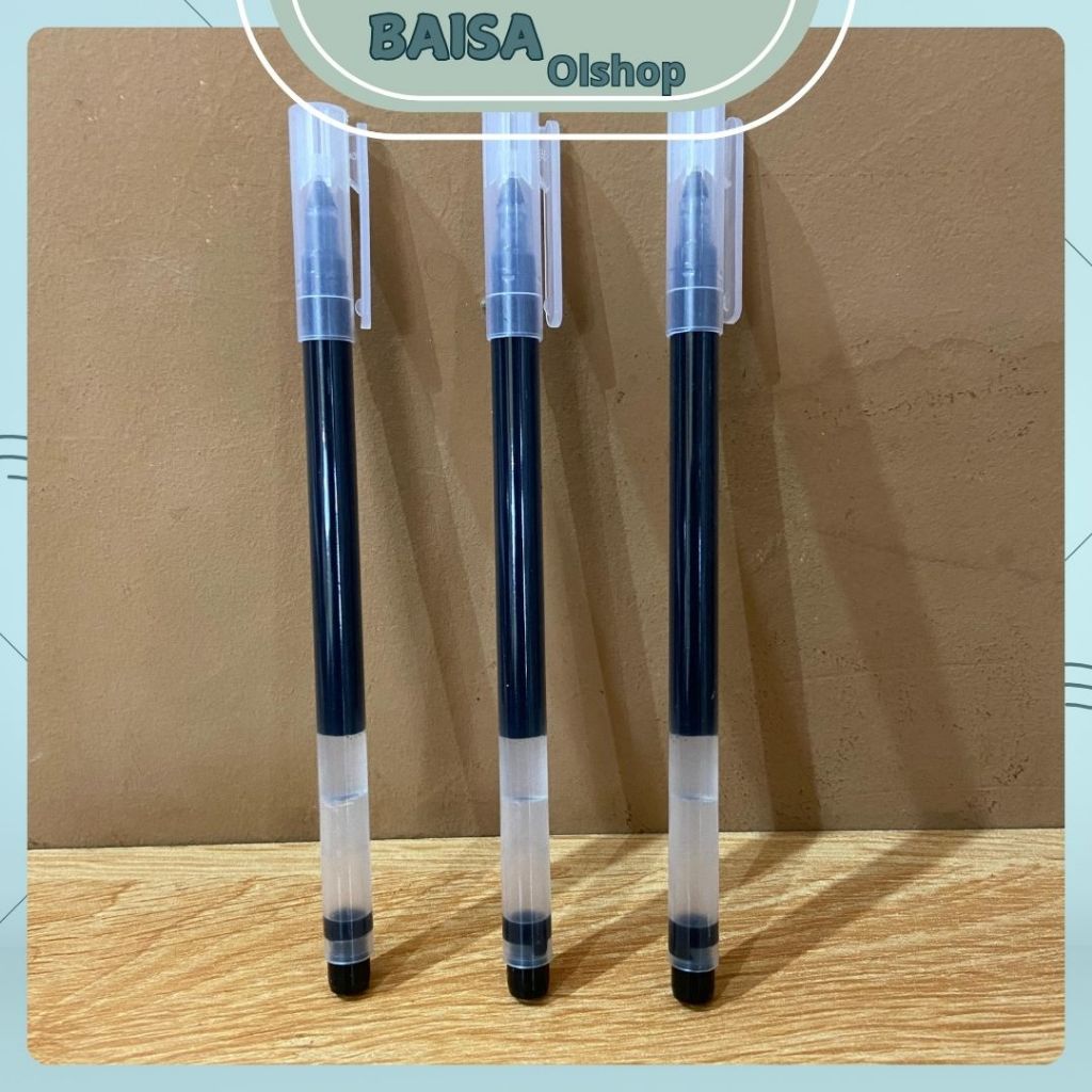 

(BAISA) Gel Pen Pulpen Gel Warna HITAM 0.5mm 1 PCS