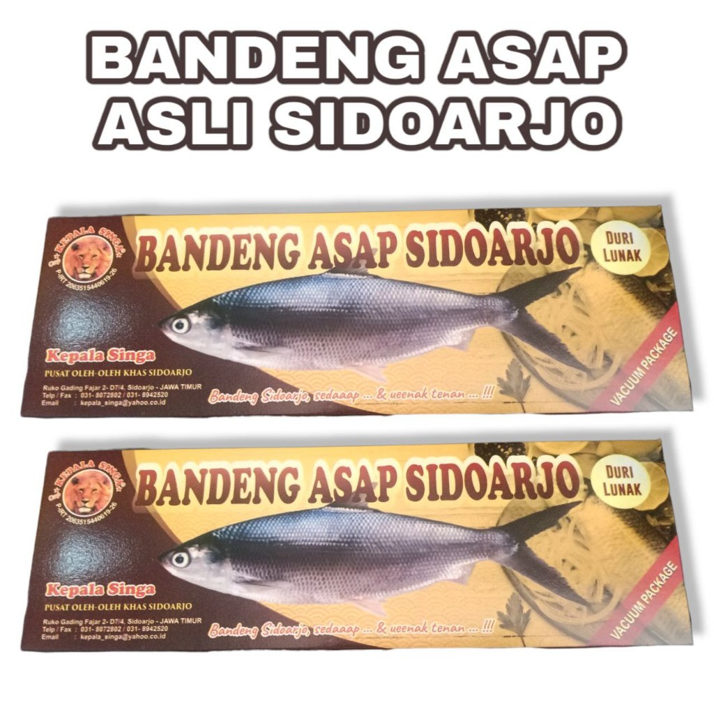 

KEPALA SINGA BANDENG ASAP ISI 2 KHAS SIDOARJO 350gr