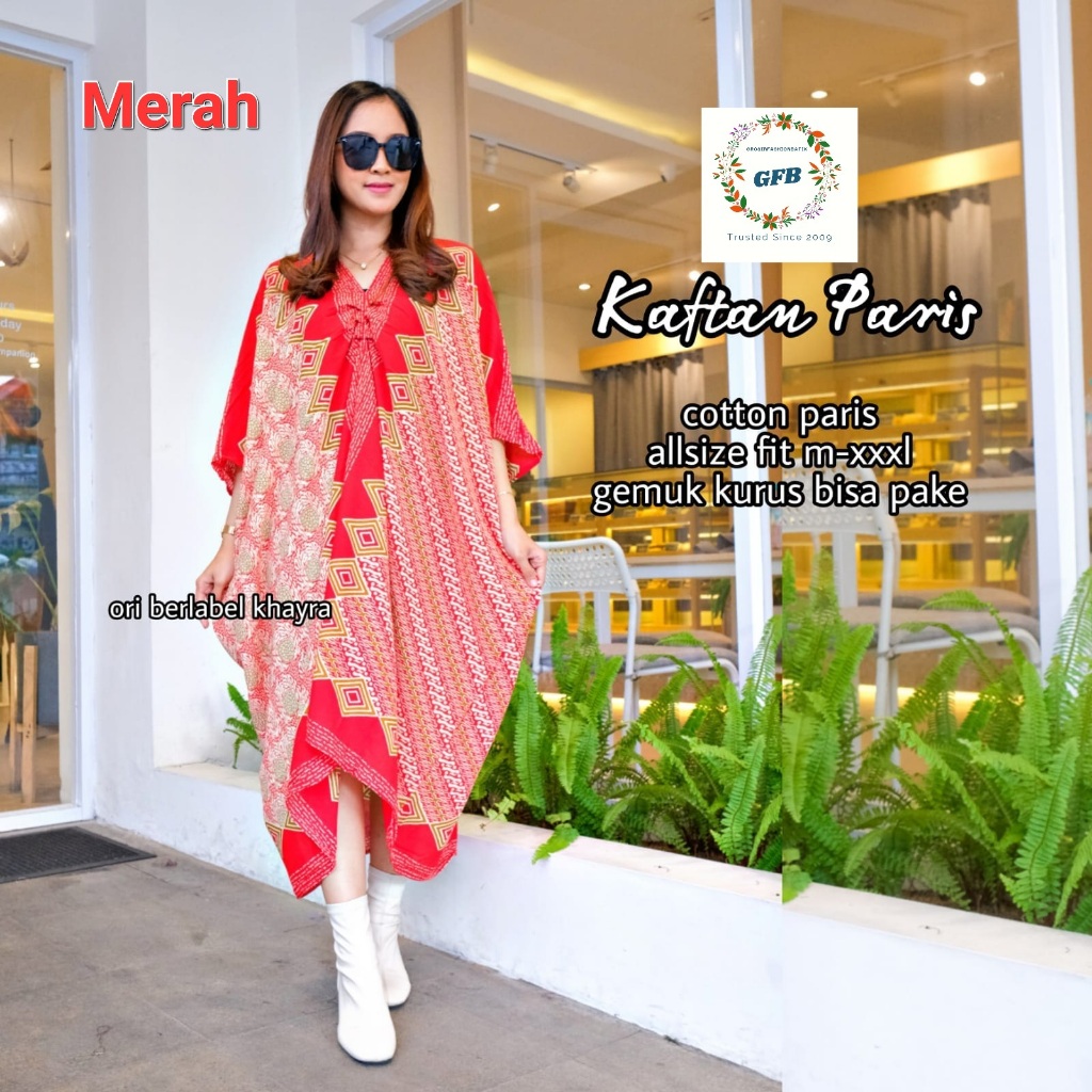 ORI Kaftan Serut paris wajik merah dan hitam. Adeva kaftan paris. Kaftan Muslim. Kaftan batik paris 