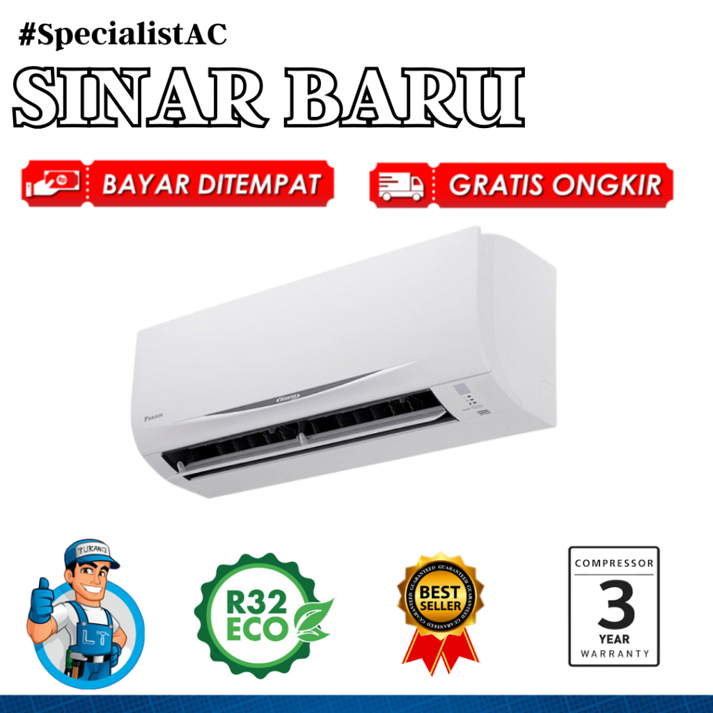 AC DAIKIN 3/4 PK - FTC 20NV14 - Thailand - R32 - Hemat Listrik + PASANG