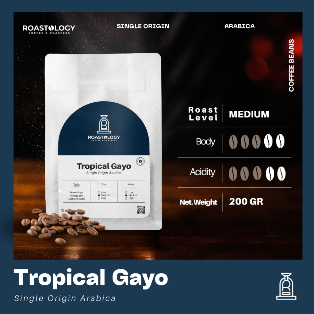 

Aceh Gayo No.1 Arabica Grade 200gr Biji Kopi Coffee Beans ROASTOLOGY