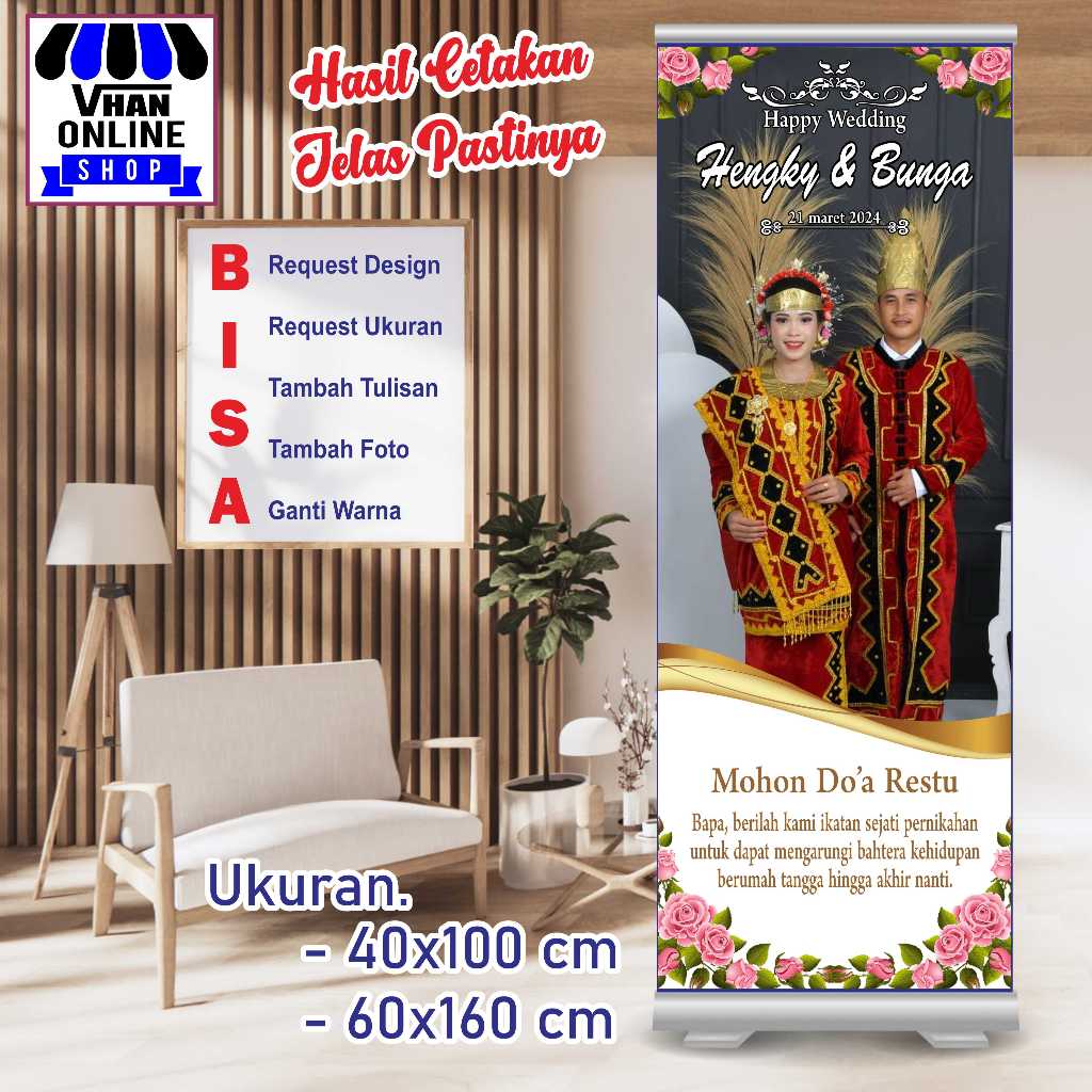 Custom Banner Spanduk Unruk Foto Pengantin dan Wedding Murah