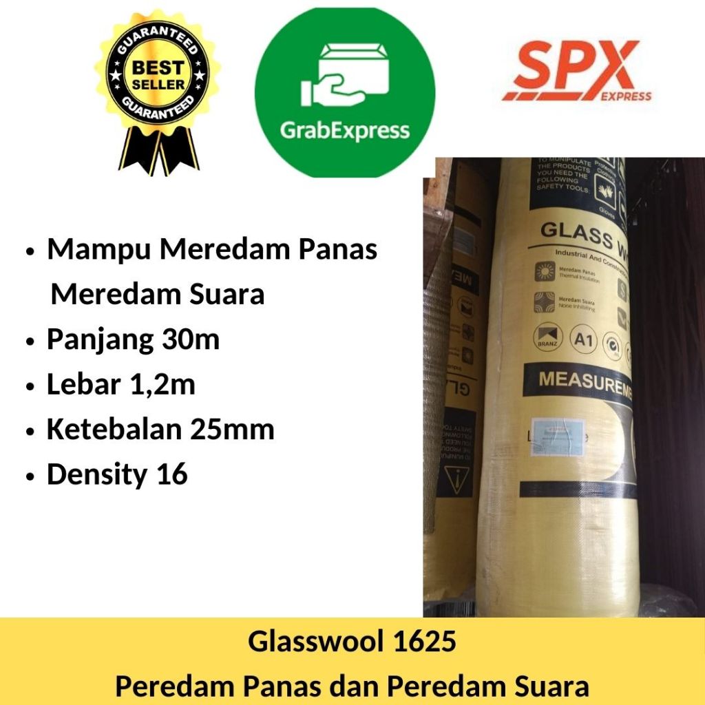 [Instan] Glasswool 1625 - Glasswool Tipe 1625 - Glasswool - Peredam Panas dan Suara - Peredam Panas 