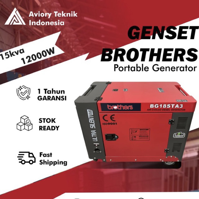 Genset 12000w/15kva 18STA3 Brothers Power Generator 12000watt /Mesin Generator Bensin/Genset Listrik