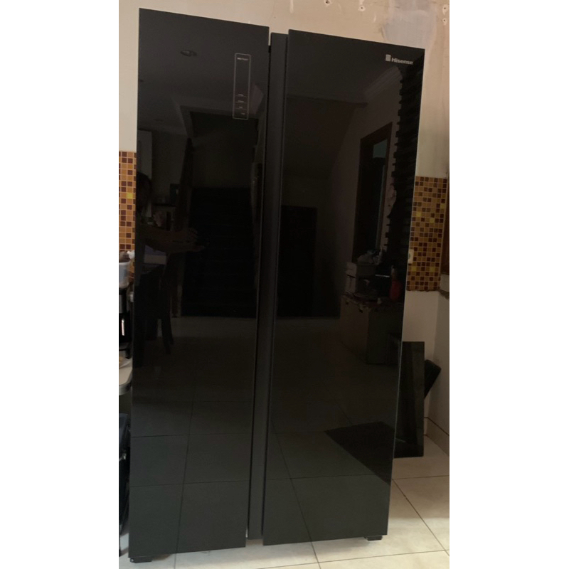 Hisense kulkas side by side lemari es Refrigerator RS680N4IWBU Inverter (BEKAS)