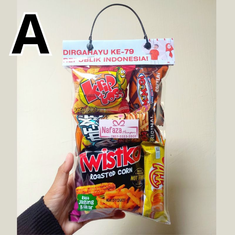 

Hampers Snack Mini Special Agustus | Hampers Snack Ulang Tahun | Souvenir Snack | Hampers Lebaran | Snack Ulang Tahun | Souvenir Tasyakuran | Snack Agustusan | Hampers Snack Murah | Hampers Snack