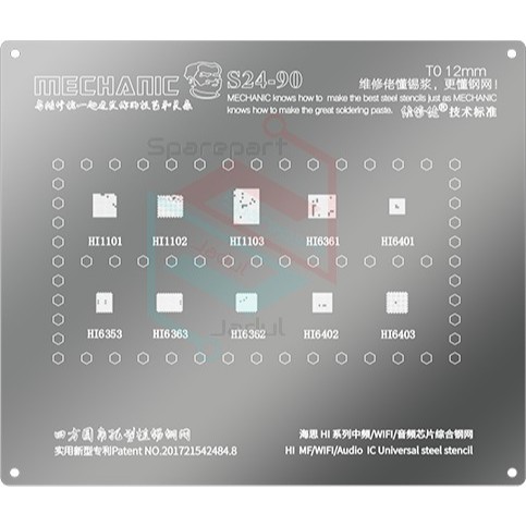 CETAKAN IC MECHANIC S24-90 0.12MM HI/WIFI/:HI1101/HI1102/HI1103/HI6361/HI6401/HI6353/HI6363/HI6362/H