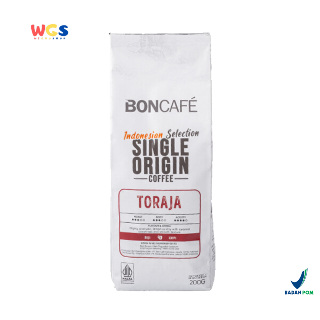 

BONCAFE Toraja Single Origin Roasted 100% Arabica Whole Bean Coffee 200g - Biji Kopi Toraja