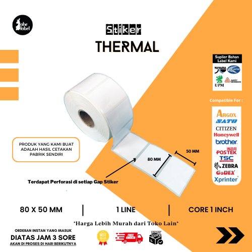 

HJK LABEL BARCODE STICKER THERMAL 80X50 MM