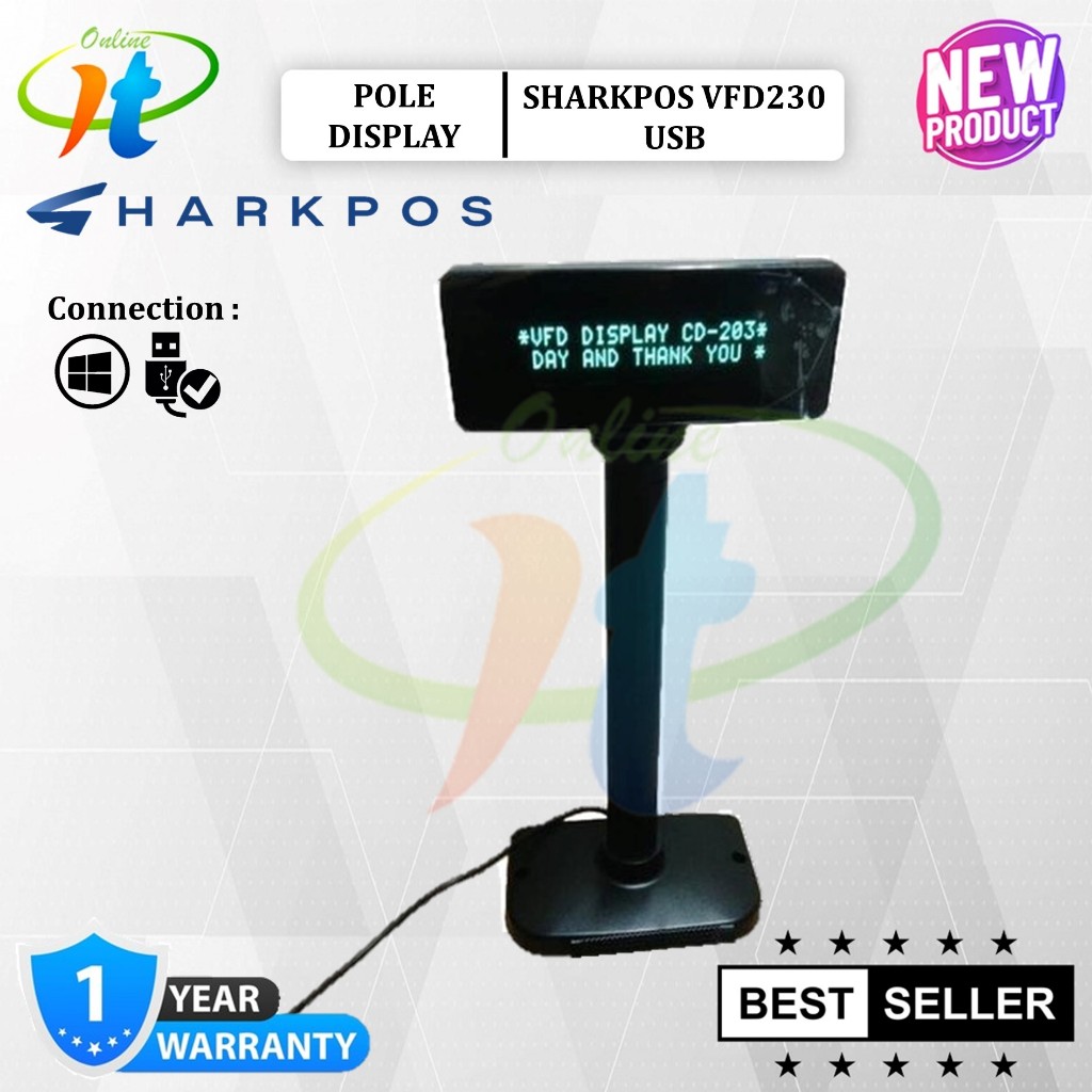 Customer Display Sharkpos VFD230 VFD 230 VFD 230 USB Layar Petunjuk Harga VFD PD220 PD 220
