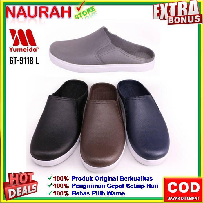 Sandal Slop Pria Yumeida  Selop GT 9118 L Sepatu Sendal Slip On Pria Nyaman Empuk Anti Slip