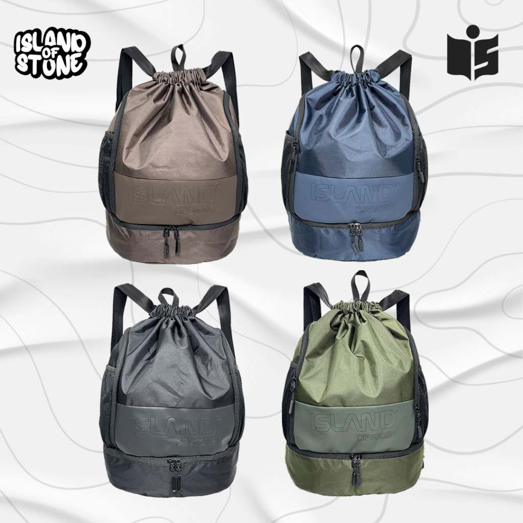 Tas Serut Sporty Multifungsi Unisex Logo Emboss - Island Of Stone