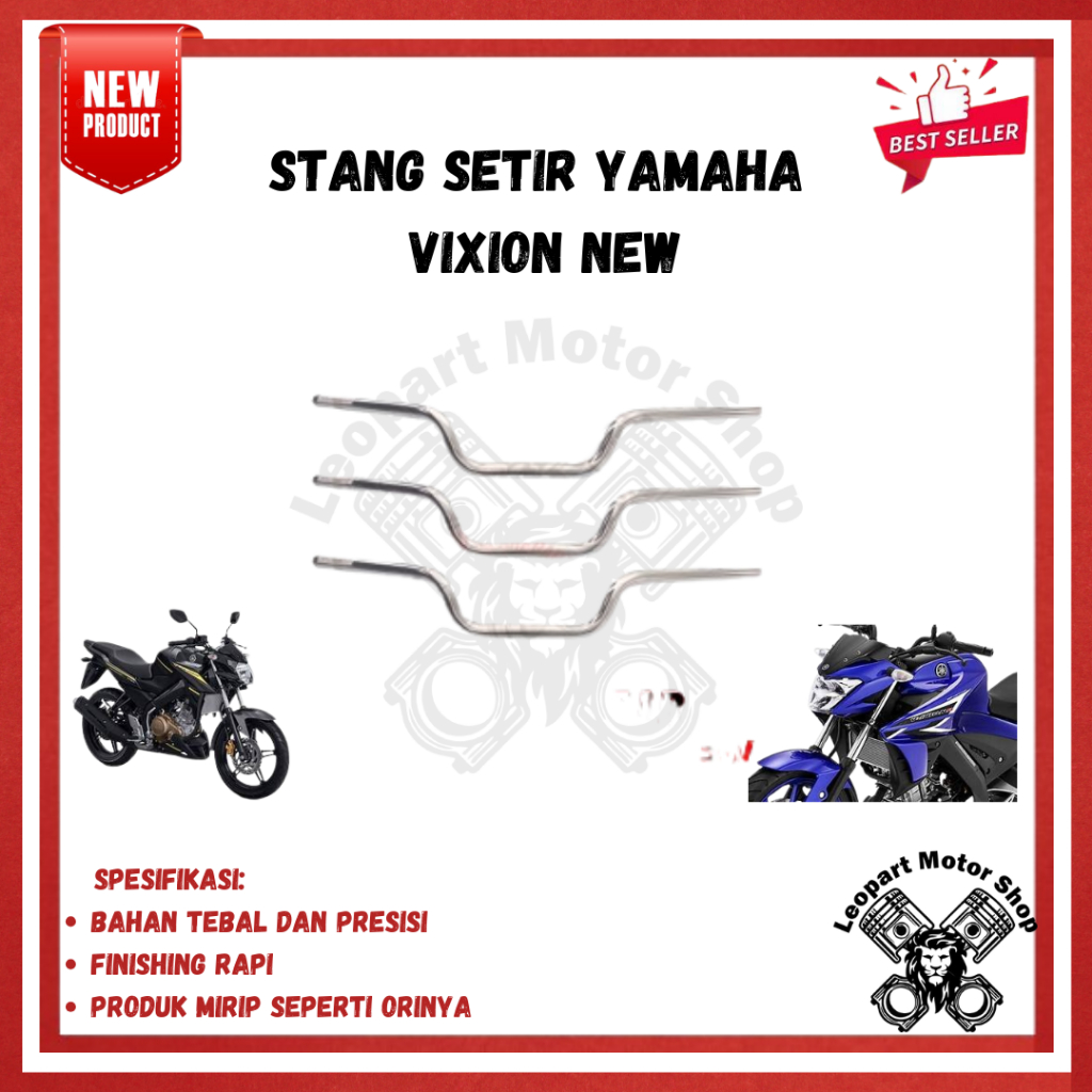 Stang setang motor yamaha vixion new model standar ori tebal crom