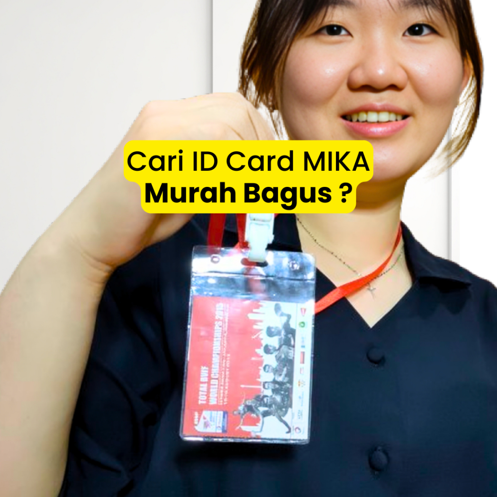 

MIKA ID CARD Tanpa Tali Nametag Kalung Gantungan Lanyard Plastik Dada Holder Leher Nama Tag