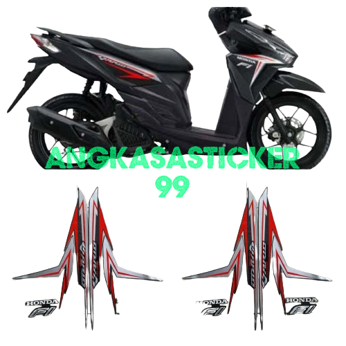 sticker striping body motor vario techno 125 fi 2016 full hitam