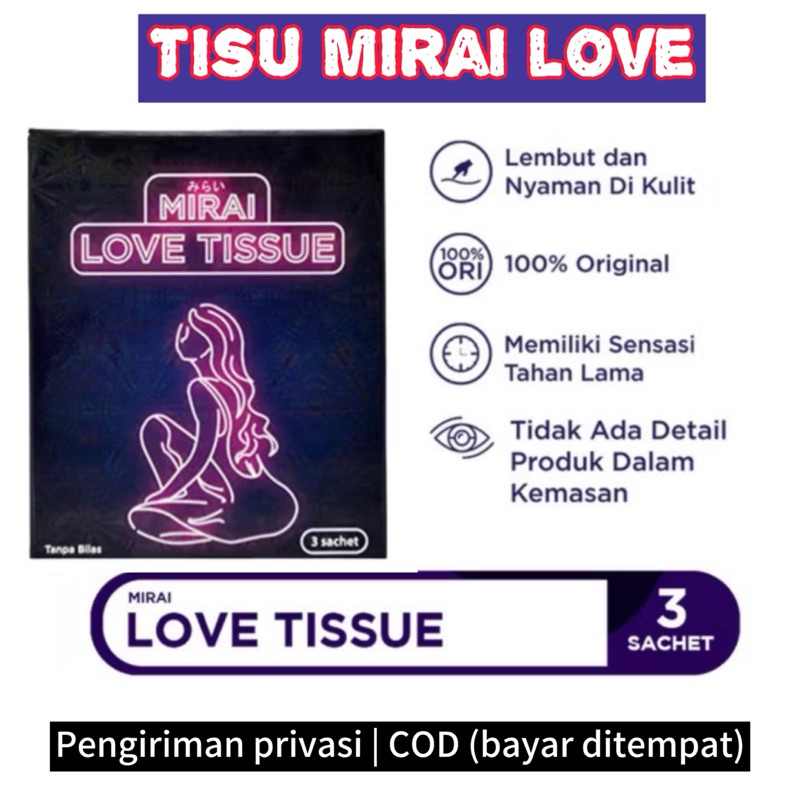 Terlaris Mirai Love Tissue Magic Original Bpom / Tisu Mejik Mirai Love Ampuh Pria Tahan Lama