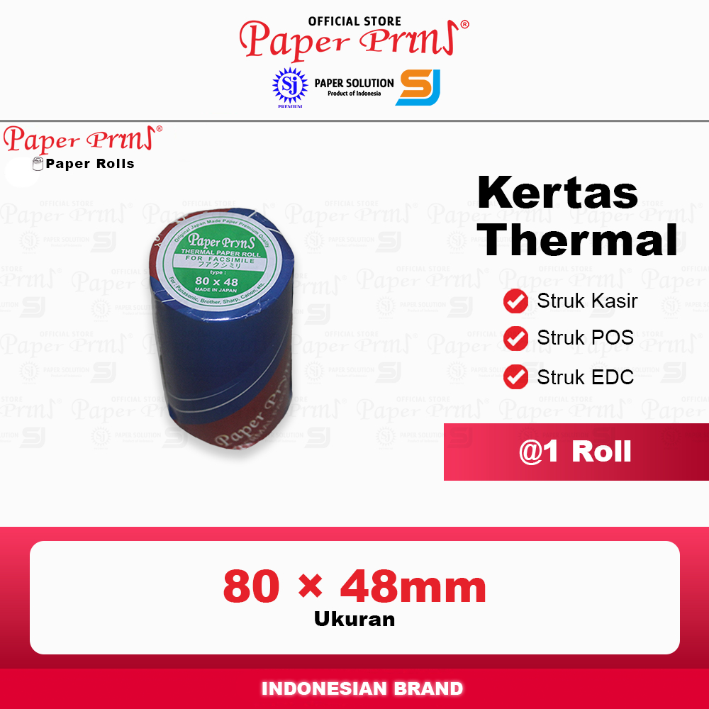 

Kertas Thermal Struk 80x48mm Paperpryns (@1 Roll)