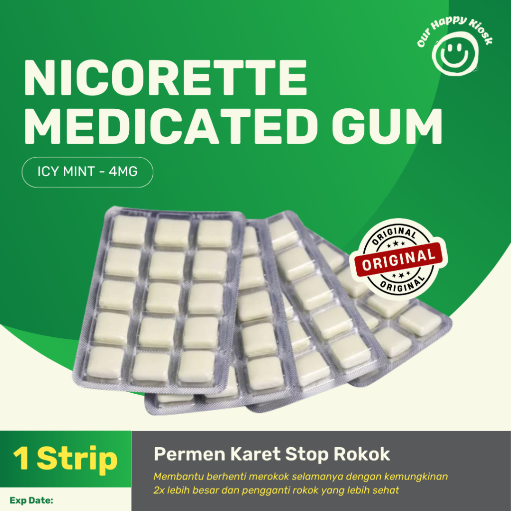 

Permen Karet Pengganti Rokok - NICORETTE FRESHFRUIT/ICY MINT (4MG/2MG) - STRIP