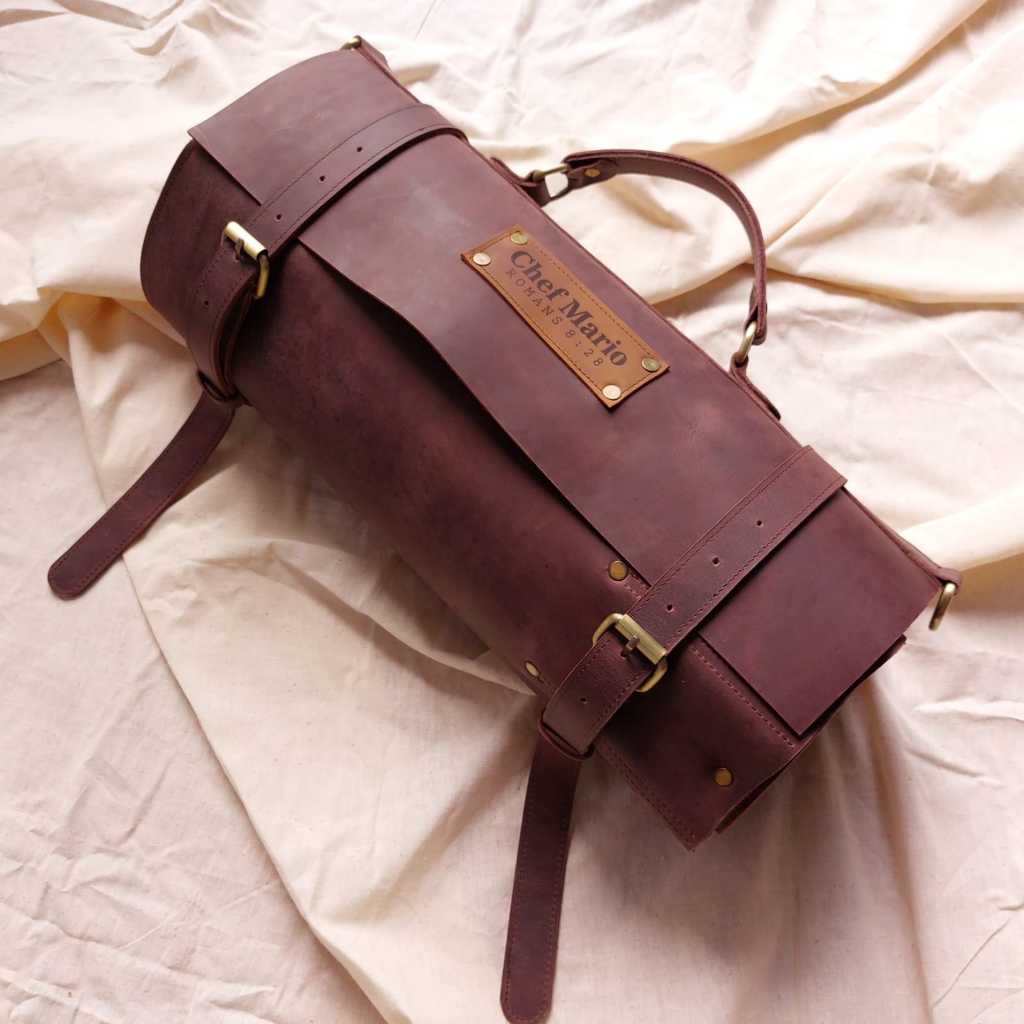 [PREMIUM] Tas Pisau Chef Kulit Sapi asli / Roll Bag Knife Custom