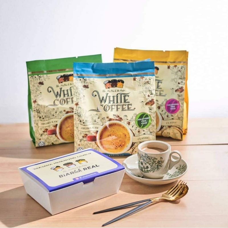 

Ali Muthu & Ah Hock White Coffee Aroma Kaw Classic Premix Coffee Cholesterol Free Food.