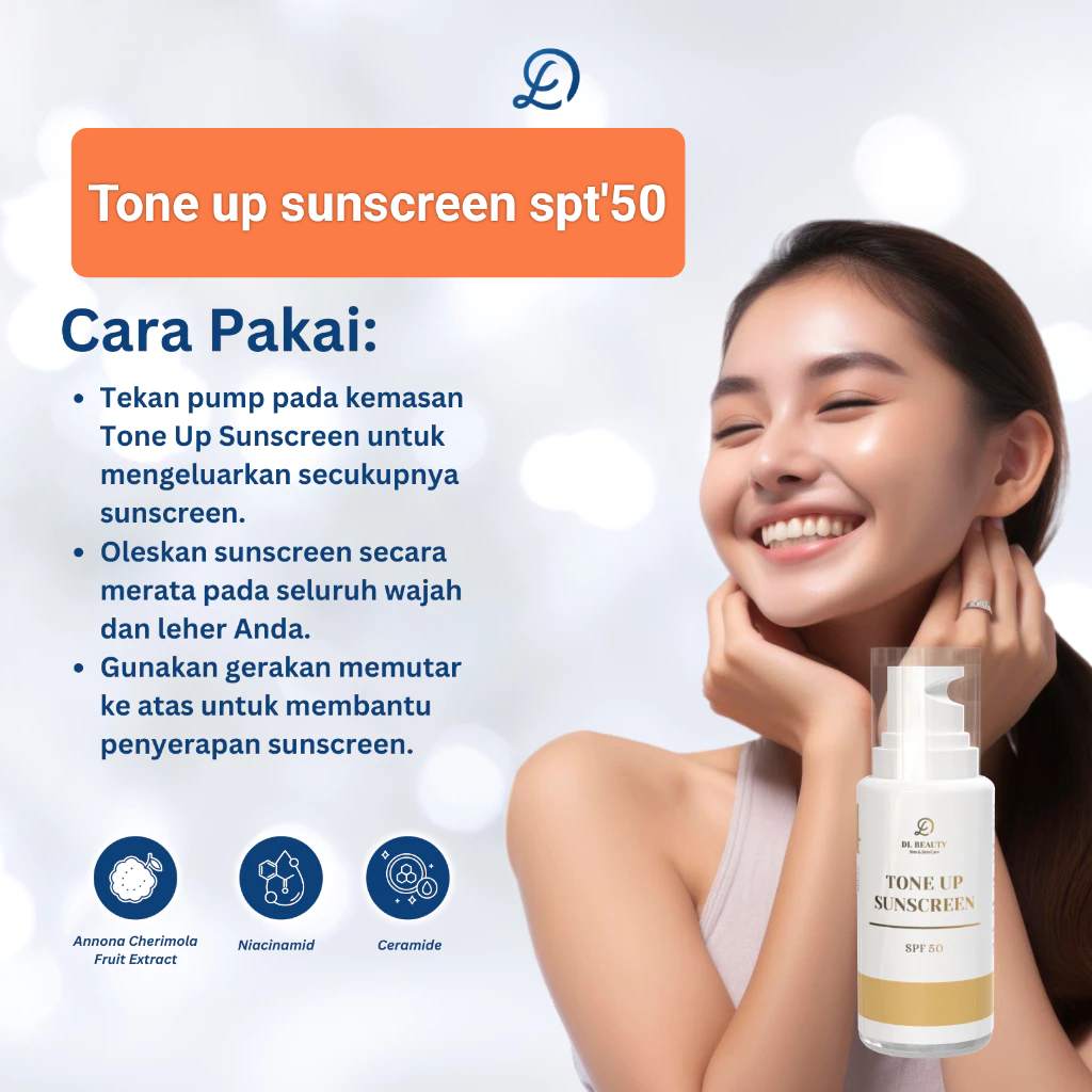 (promo) Tone up sunscreen spf50 Sunscreen BPOM sunblok sun blok sanblok pelindung wajah dari sinar m