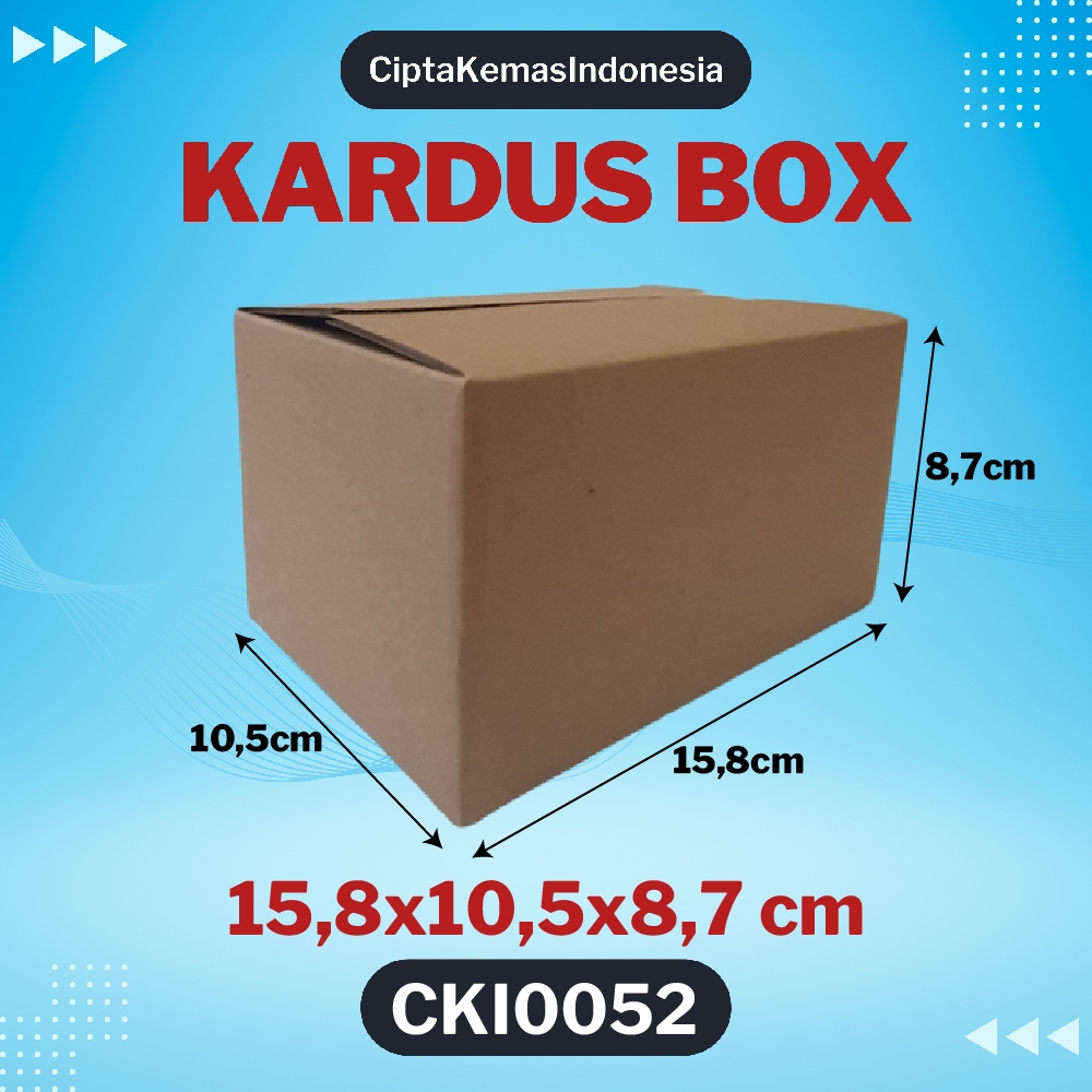 

Kardus Box Die Cut 15,8x10,5x8,7 cm Dus Packing Packaging Polos