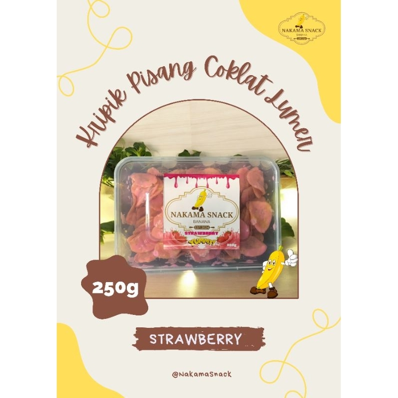 

Kripik Pisang Coklat Lumer Rasa Strawberry 250g