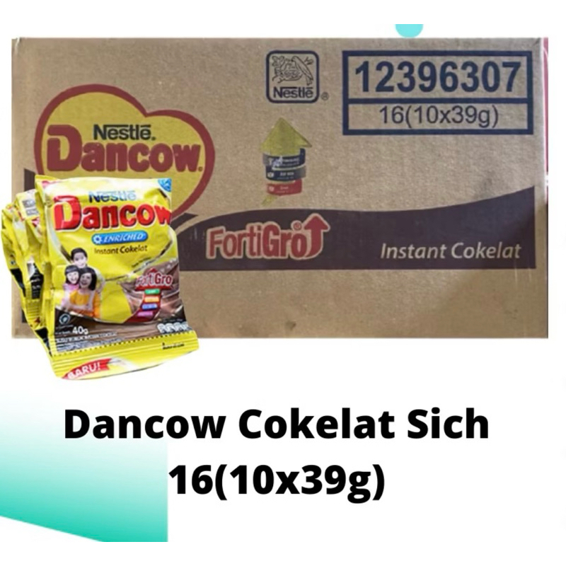 

KARTON DANCOW Fortigro cokelat 16(10x38g) / DANCOW 1 karton / Susu Dancow Instant Coklat Sachet Kemasan DUS