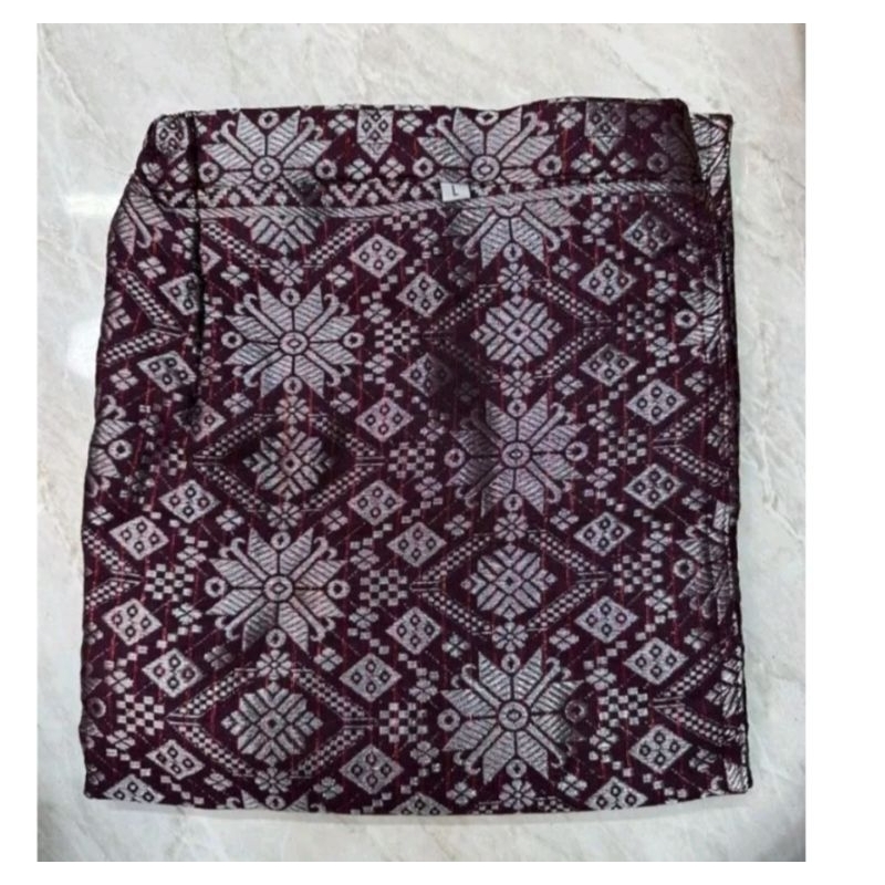 [NEW] Rok Songket Span (Rok Jadi) - Burgundy Silver
