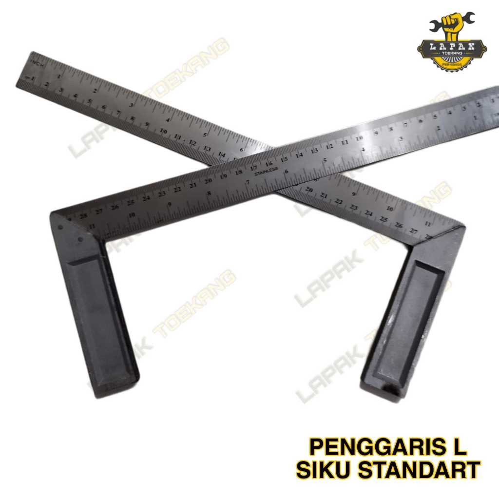 

Penggaris L Siku Tukang Standart Grafir 12" 30cm Angel Ruler 90 degree