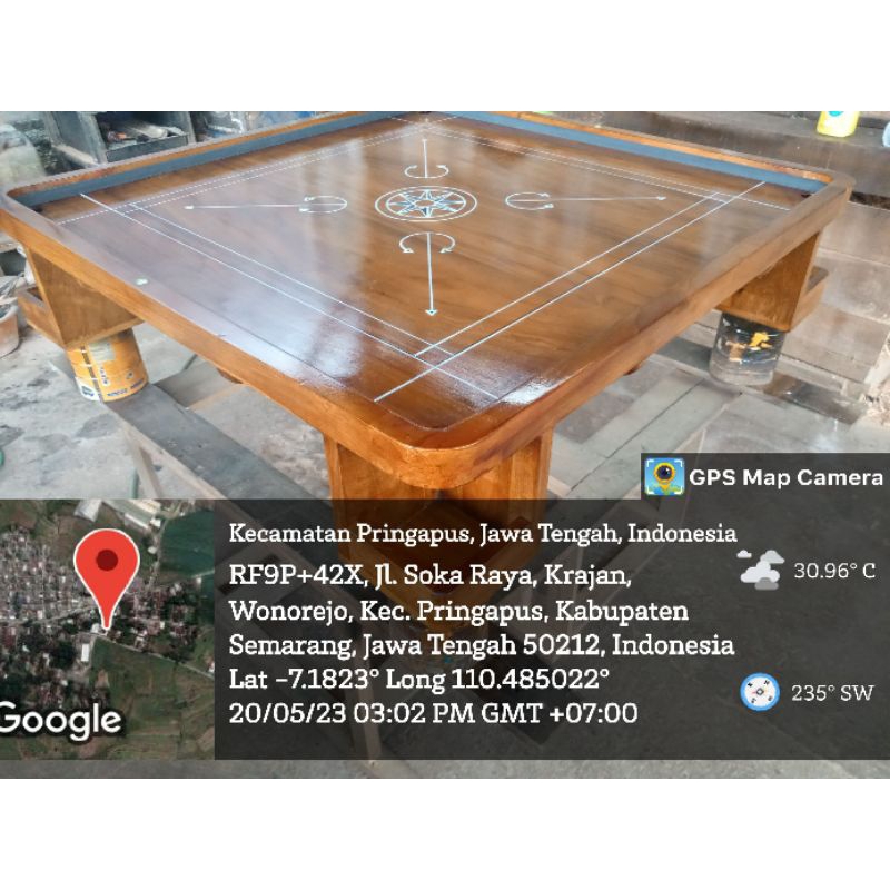 meja karambol jati besar