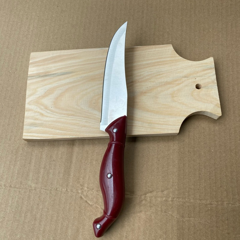 Pisau Dapur Baja Asli Pisau Buah Baja Putih Satu Set Talenan Pisau Udang