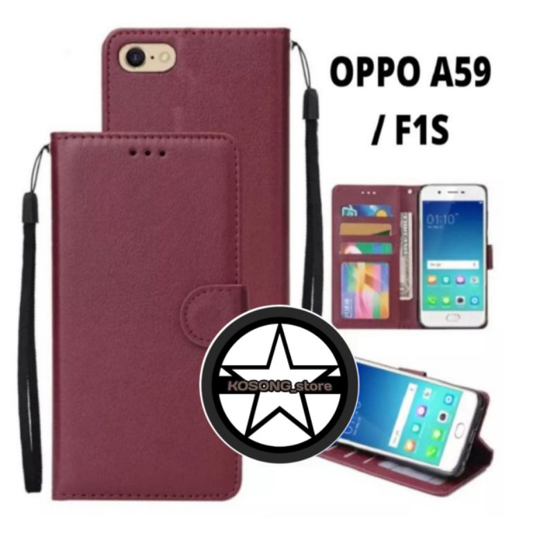 CASING / CASE KULIT FOR OPPO F1S  OPPO A59 - CASING DOMPET- COVER -SARUNG HP